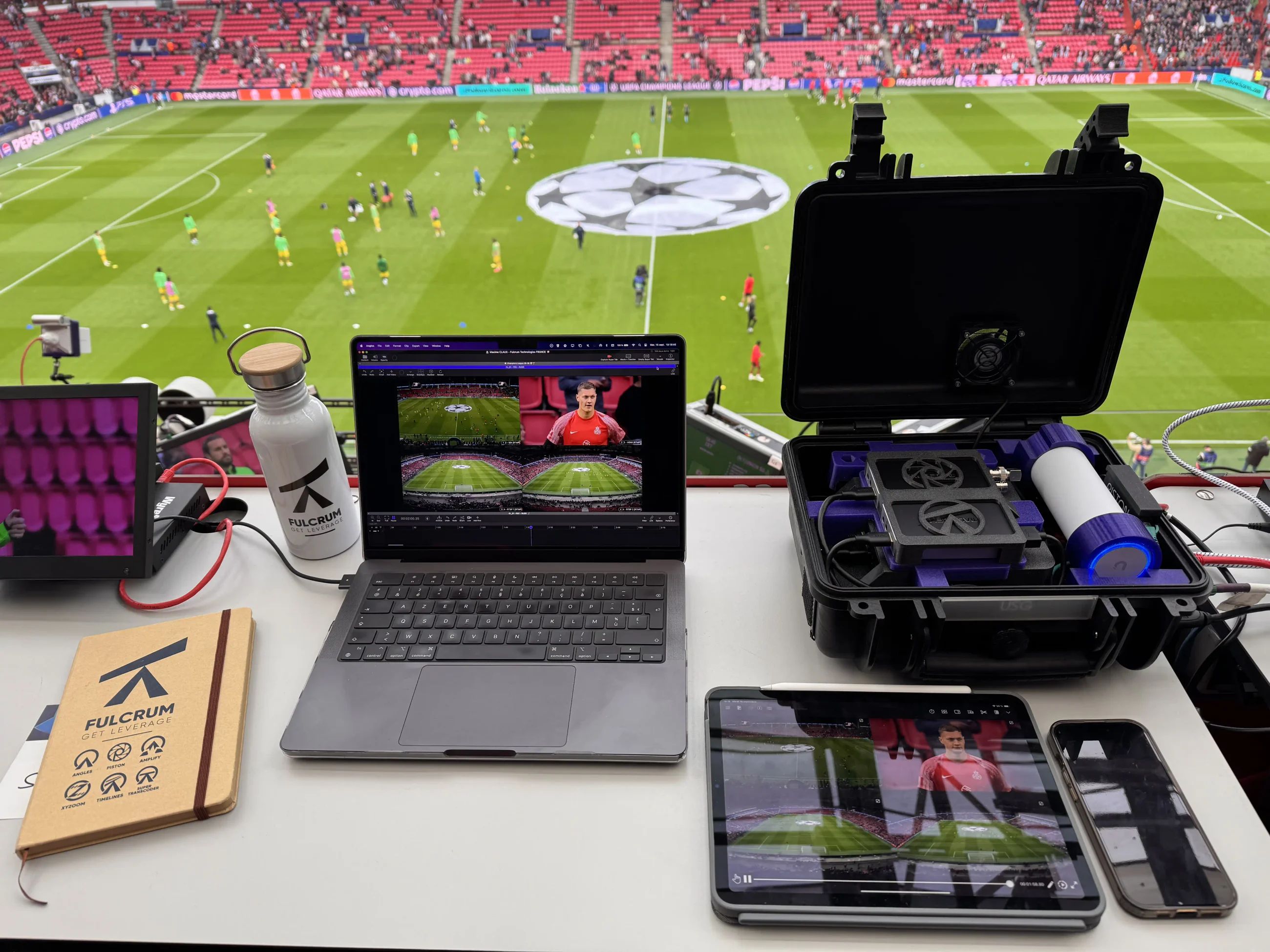Fulcrum's set up during a Champions League event.